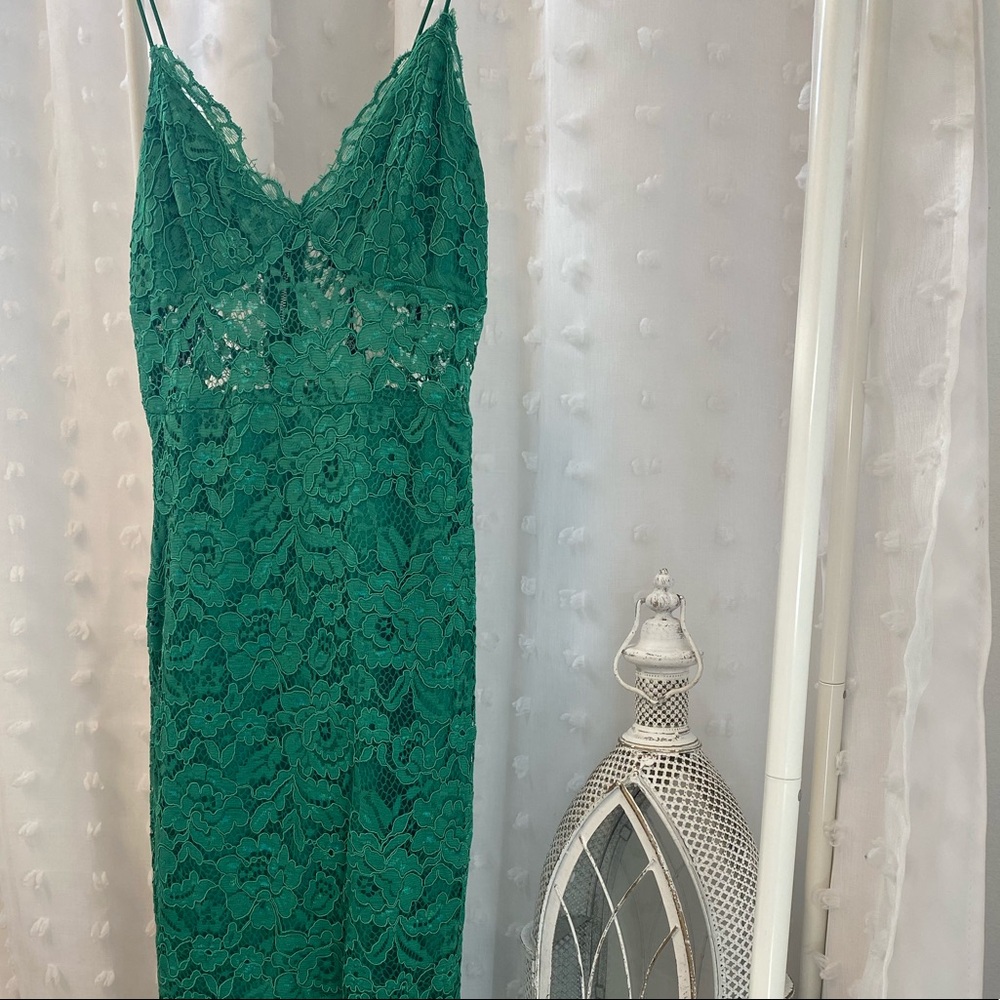 Missguided NWT Green Lacy Peekaboo Midi Dress Size 6